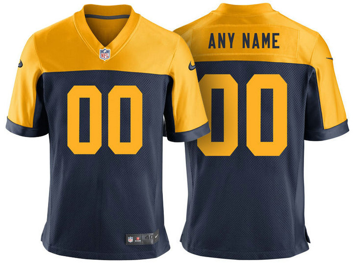Green Bay Packers Navy Alternate Game Customized Jersey Green Bay Packers Navy Alternate Game Customized Jersey