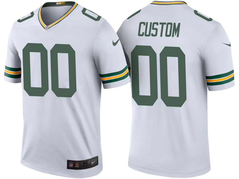 Green Bay Packers White Color Rush Legend Customized Jersey Green Bay Packers White Color Rush Legend Customized Jersey