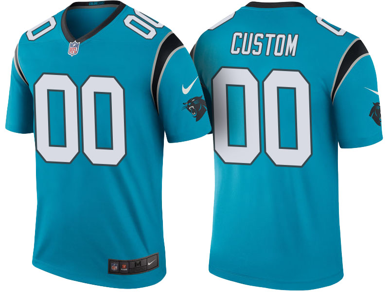 Carolina Panthers Blue Color Rush Legend Customized Jersey Carolina Panthers Blue Color Rush Legend Customized Jersey