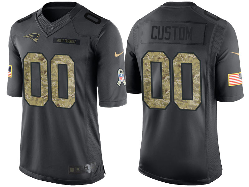 New England Patriots Anthracite Camo 2016 Salute to Service Customized Jersey