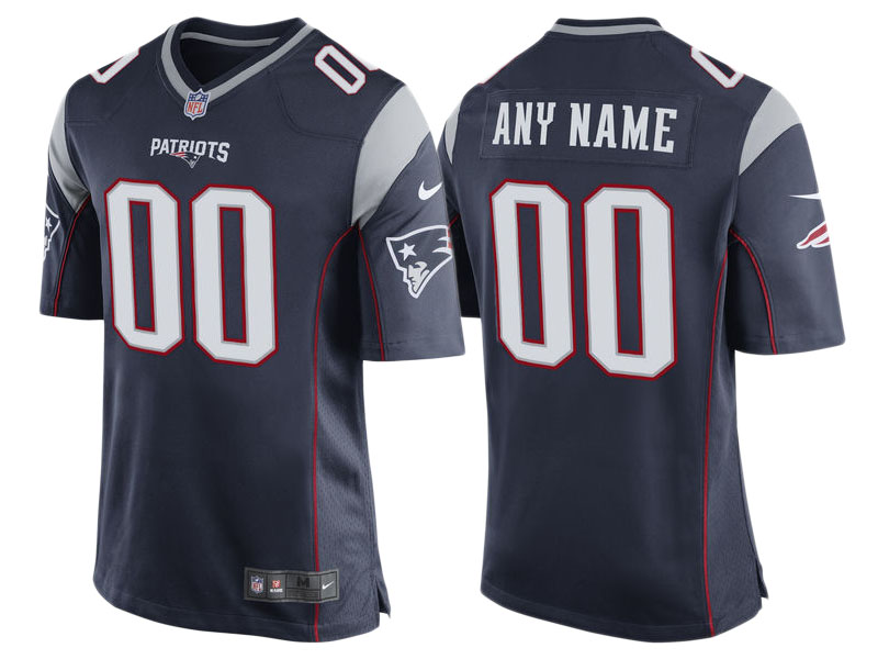 New England Patriots Navy Game Customized Jersey
