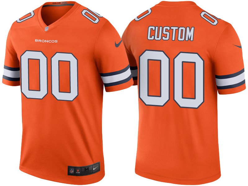 Denver Broncos Orange Color Rush Legend Customized Jersey Denver Broncos Orange Color Rush Legend Customized Jersey