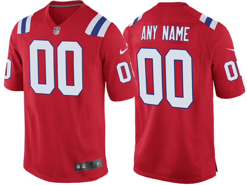 New England Patriots Red Throwback Game Customized Jersey