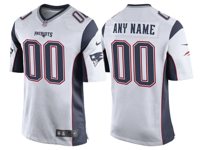 New England Patriots White Game Customized Jersey