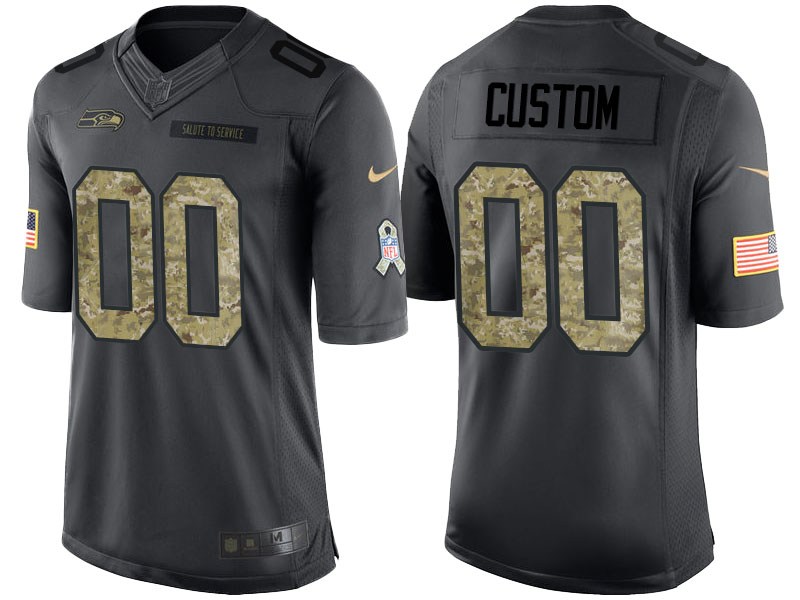 Seattle Seahawks Anthracite Camo 2016 Salute to Service Customized Jersey Seattle Seahawks Anthracite Camo 2016 Salute to Service Customized Jersey