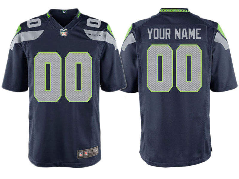 Seattle Seahawks Navy Game Customized Jersey Seattle Seahawks Navy Game Customized Jersey