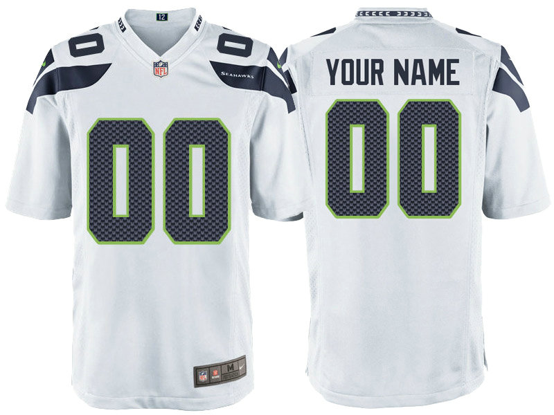 Seattle Seahawks White Game Customized Jersey Seattle Seahawks White Game Customized Jersey