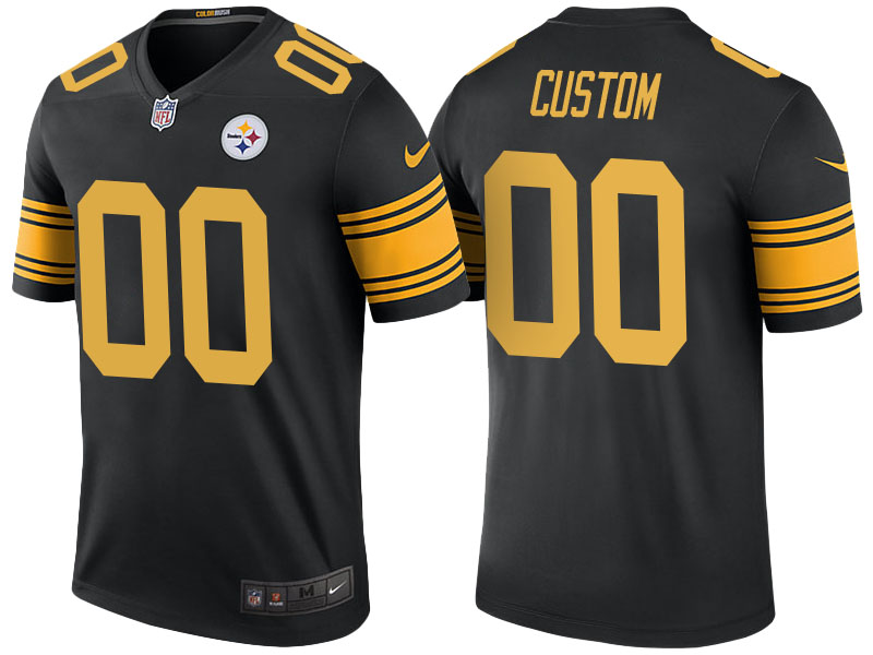 Pittsburgh Steelers Black Color Rush Legend Customized Jersey