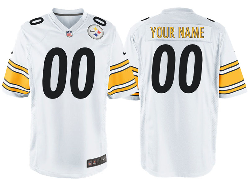 Pittsburgh Steelers White Game Customized Jersey