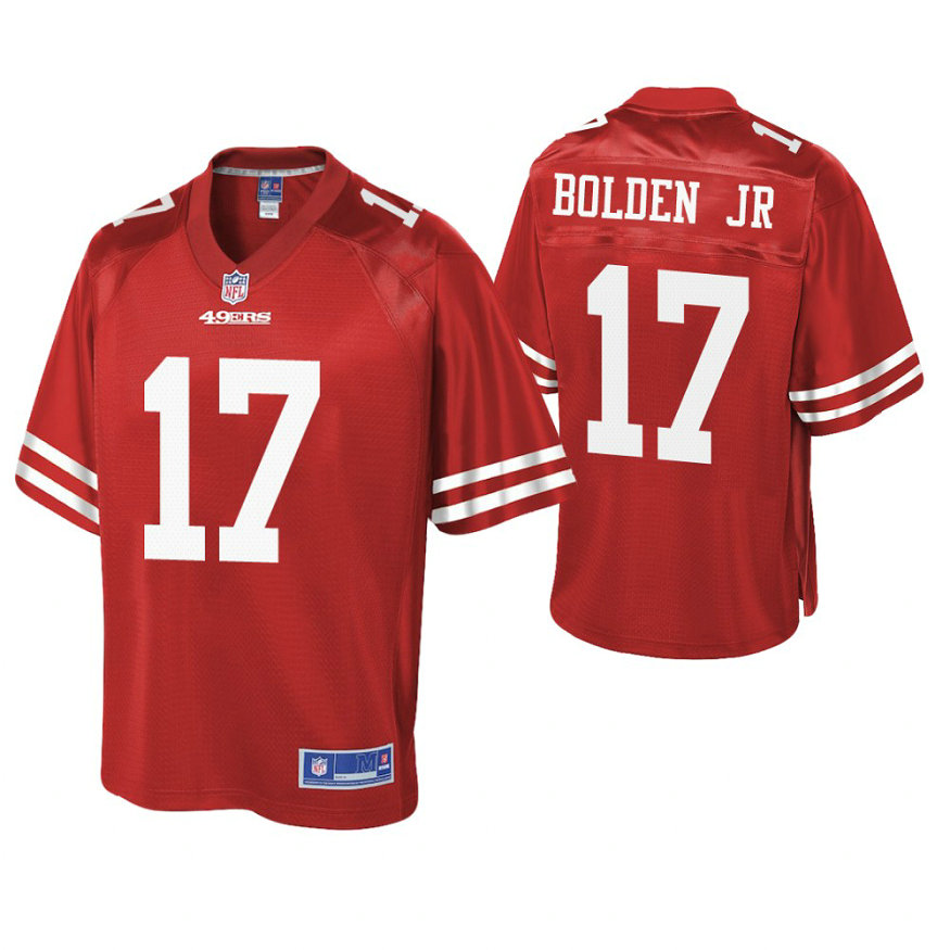San Francisco 49ers #17 Victor Bolden Jr. Scarlet Pro Line Team Player Jersey San Francisco 49ers #17 Victor Bolden Jr. Scarlet Pro Line Team Player Jersey