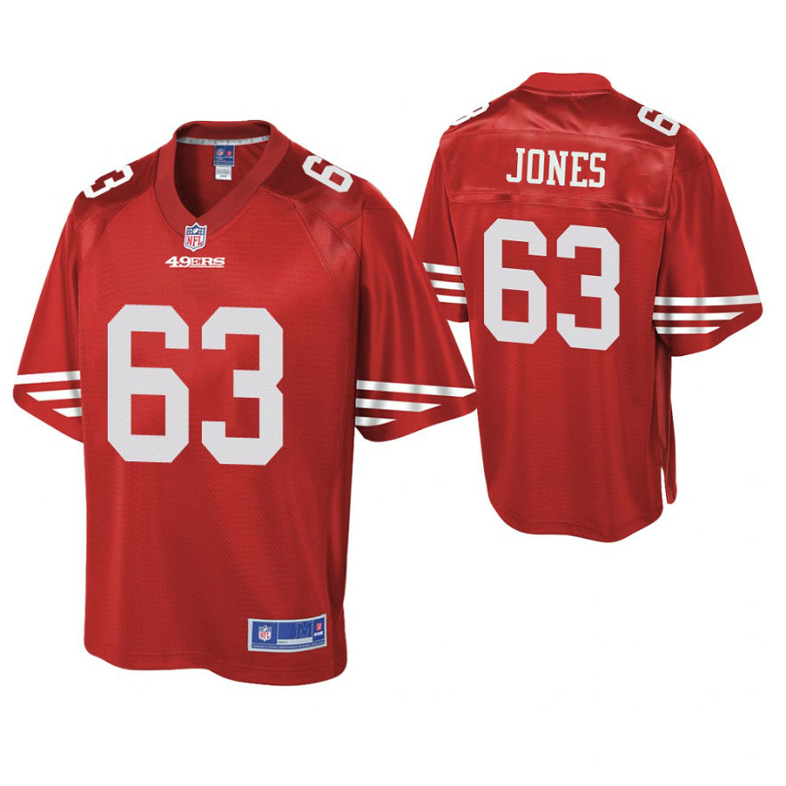 San Francisco 49ers #63 Chris Jones Scarlet Pro Line Jersey San Francisco 49ers #63 Chris Jones Scarlet Pro Line Jersey
