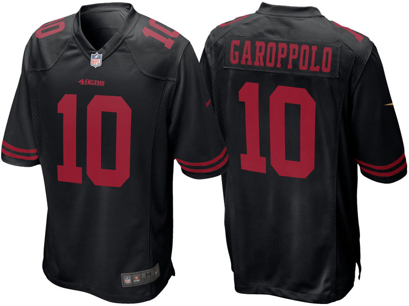 San Francisco 49ers #10 Jimmy Garoppolo Black Game Jersey San Francisco 49ers #10 Jimmy Garoppolo Black Game Jersey