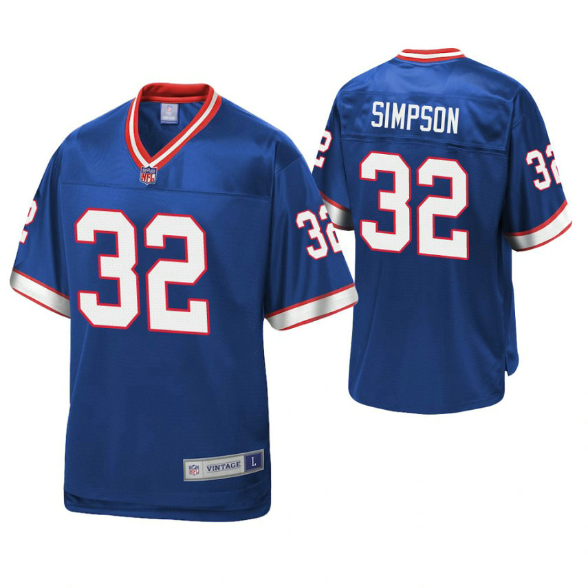Buffalo Bills #32 O. J. Simpson Royal Pro Line Retired Team Player Jersey