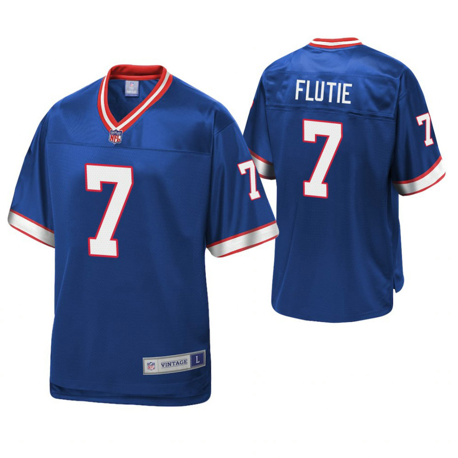 Buffalo Bills #7 Doug Flutie Royal Pro Line Retired Team Player Jersey Buffalo Bills #7 Doug Flutie Royal Pro Line Retired Team Player Jersey