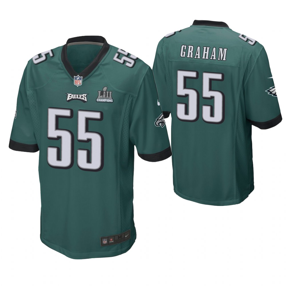Philadelphia Eagles #55 Brandon Graham Midnight Green Super Bowl LII Champions Patch Game Jersey Philadelphia Eagles #55 Brandon Graham Midnight Green Super Bowl LII Champions Patch Game Jersey