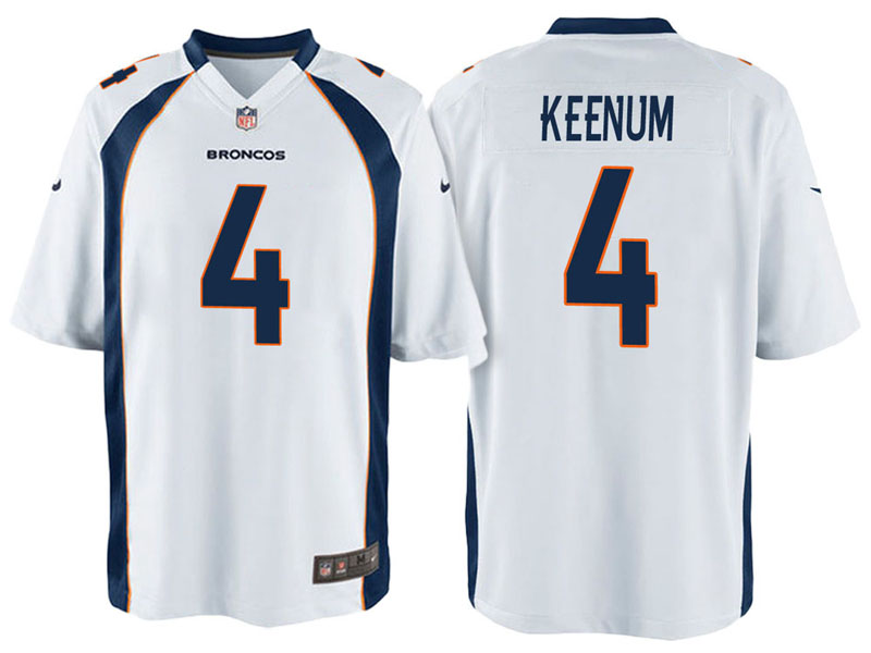 Denver Broncos #4 Case Keenum White Game Jersey Denver Broncos #4 Case Keenum White Game Jersey