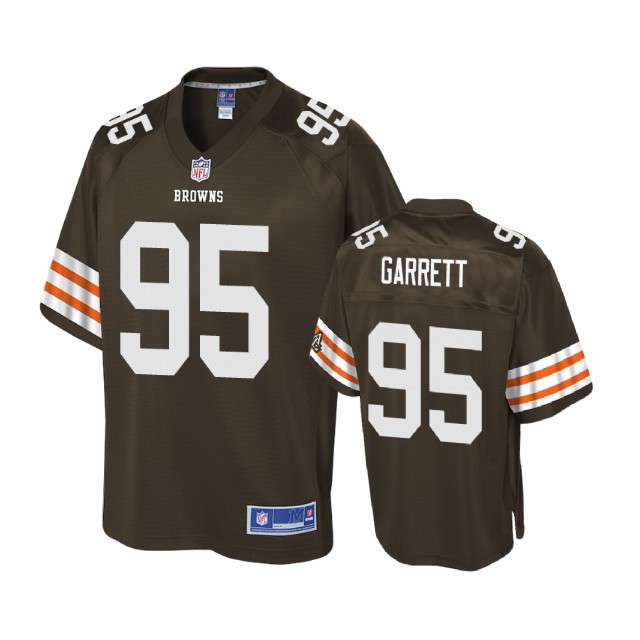 Cleveland Browns #95 Myles Garrett Brown Player Historic Logo Jersey