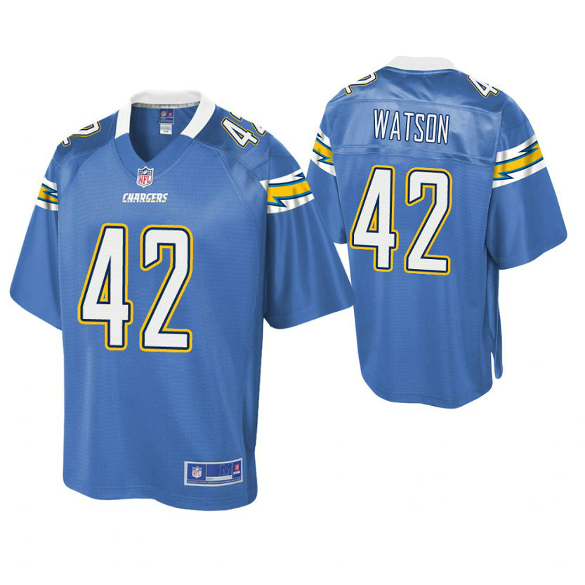 Los Angeles Chargers #42 Terrell Watson Powder Blue Pro Line Jersey