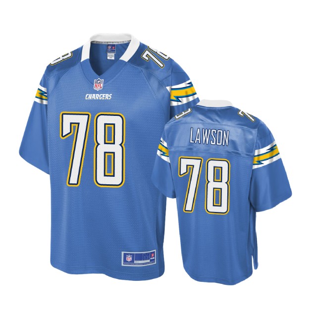 Los Angeles Chargers #78 Tevin Lawson Powder Blue Pro Line Player Jersey