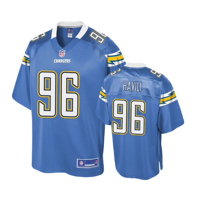 Los Angeles Chargers #96 Albert Havili Powder Blue Pro Line Player Jersey