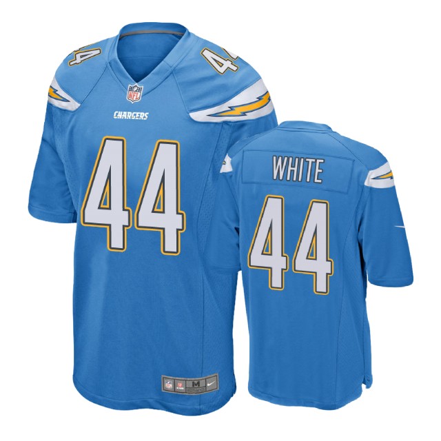 Los Angeles Chargers #44 Kyzir White Blue Game Jersey