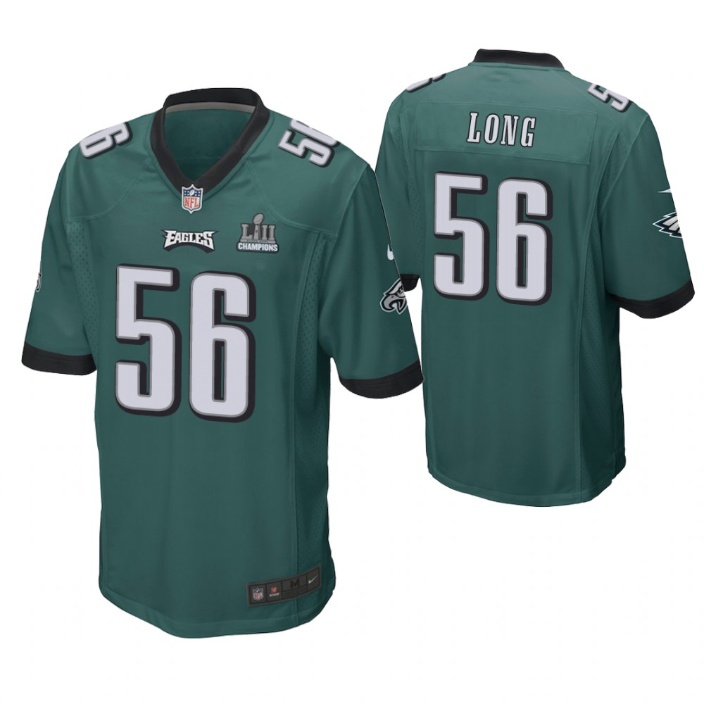 Philadelphia Eagles #56 Chris Long Midnight Green Super Bowl LII Champions Patch Game Jersey Philadelphia Eagles #56 Chris Long Midnight Green Super Bowl LII Champions Patch Game Jersey