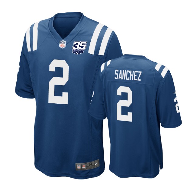 Indianapolis Colts #2 Rigoberto Sanchez 35th Anniversary Game Royal Jersey Indianapolis Colts #2 Rigoberto Sanchez 35th Anniversary Game Royal Jersey