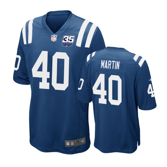 Indianapolis Colts #40 Ronald Martin 35th Anniversary Game Royal Jersey Indianapolis Colts #40 Ronald Martin 35th Anniversary Game Royal Jersey