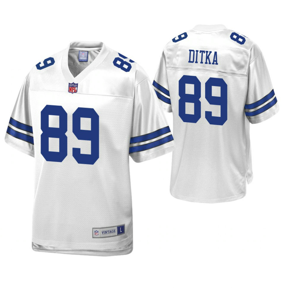 Dallas Cowboys #89 Mike Ditka White Pro Line Retired Player Jersey