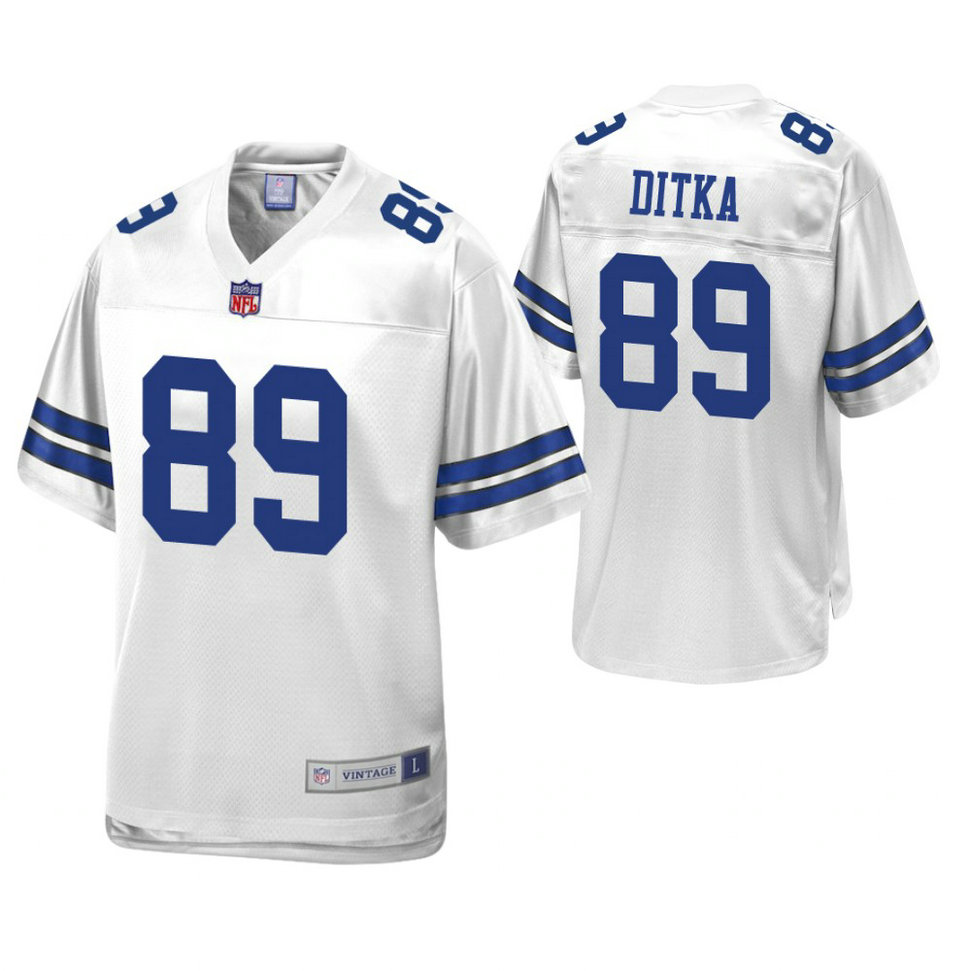Dallas Cowboys #89 Mike Ditka White Pro Line Retired Team Player Jersey