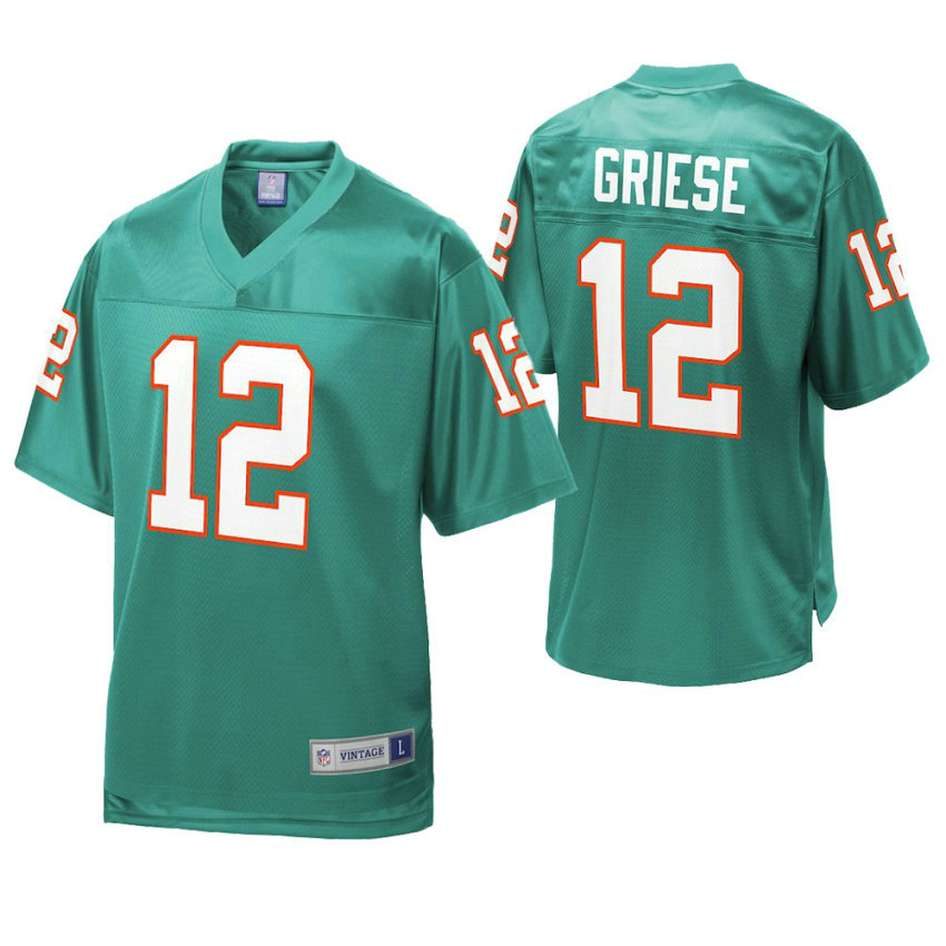Miami Dolphins #12 Bob Griese Teal Pro Line Retired Player Jersey Miami Dolphins #12 Bob Griese Teal Pro Line Retired Player Jersey