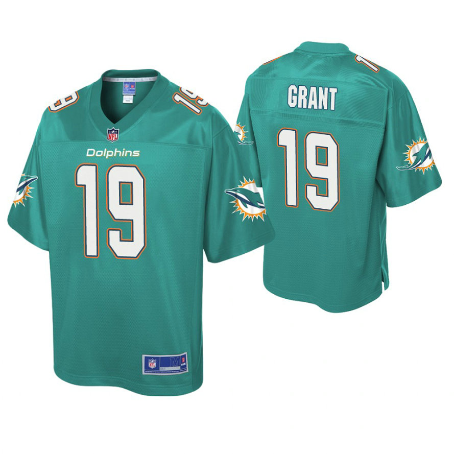 Miami Dolphins #19 Jakeem Grant Aqua Pro Line Jersey