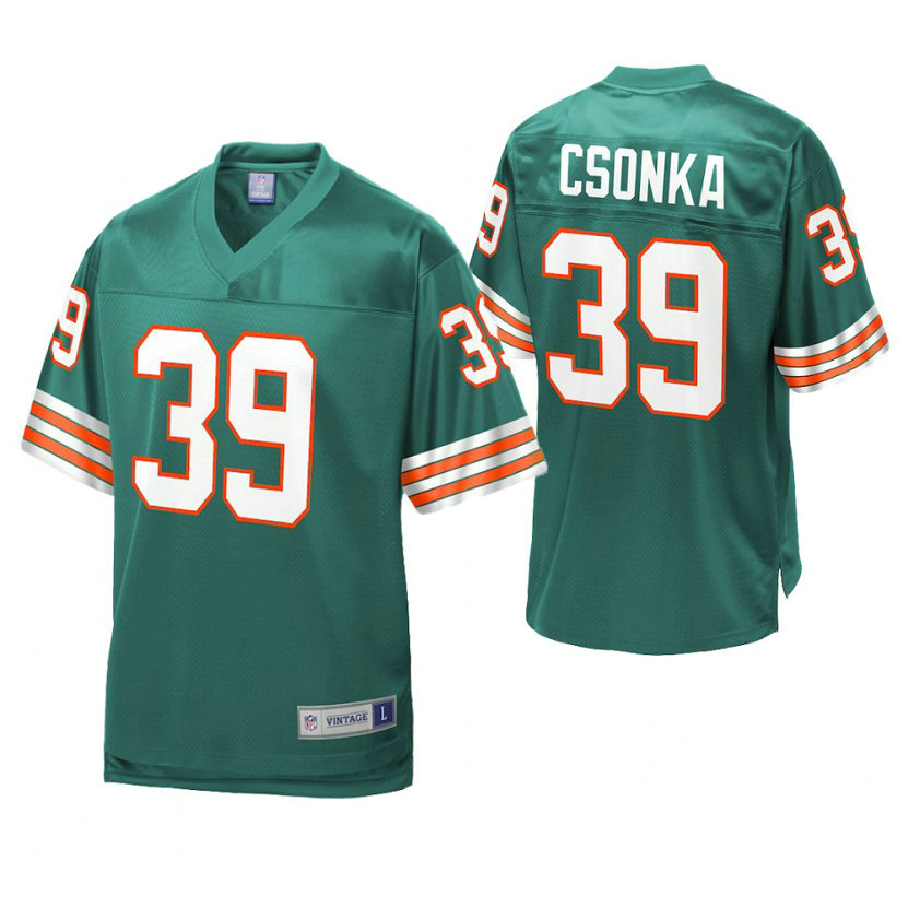 Miami Dolphins #39 Larry Csonka Teal Pro Line Retired Player Jersey Miami Dolphins #39 Larry Csonka Teal Pro Line Retired Player Jersey