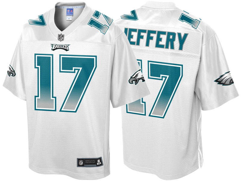 Philadelphia Eagles #17 Alshon Jeffery White Fade Fashion Jersey
