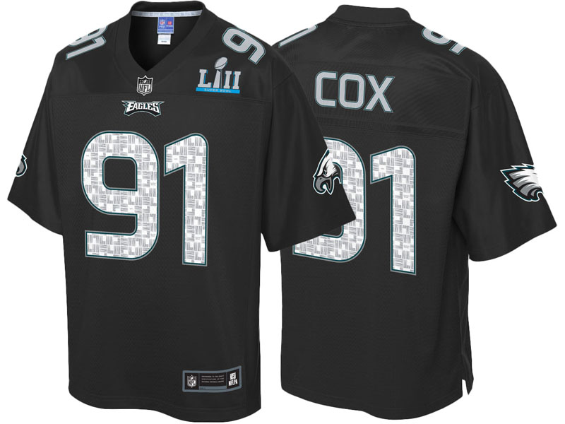Philadelphia Eagles #91 Fletcher Cox Black Super Bowl LII Fashion Jersey