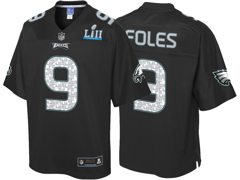 Philadelphia Eagles #9 Nick Foles Black Super Bowl LII Fashion Jersey