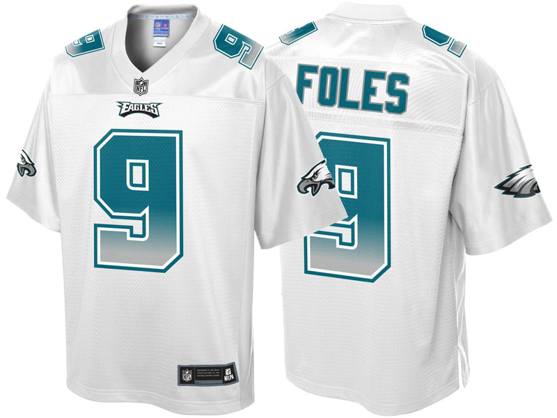 Philadelphia Eagles #9 Nick Foles White Fade Fashion Jersey