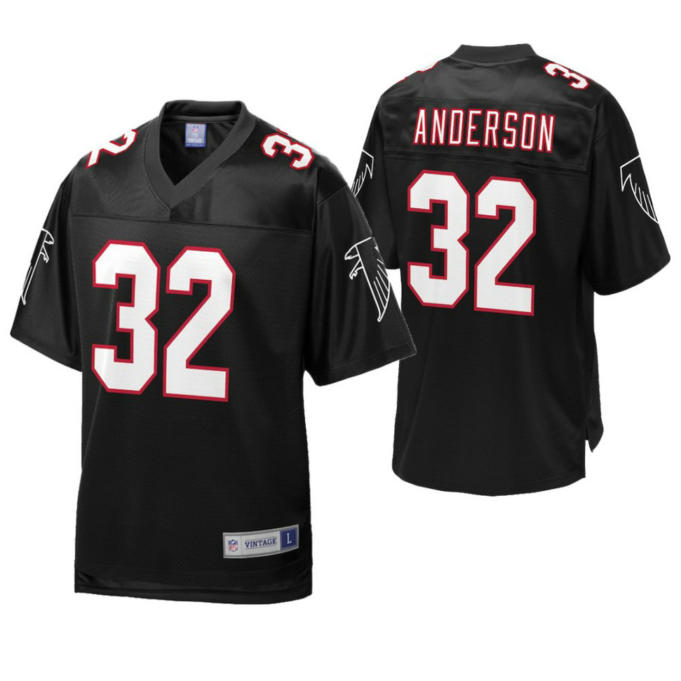 Atlanta Falcons #32 Jamal Anderson Black Pro Line Retired Player Jersey Atlanta Falcons #32 Jamal Anderson Black Pro Line Retired Player Jersey