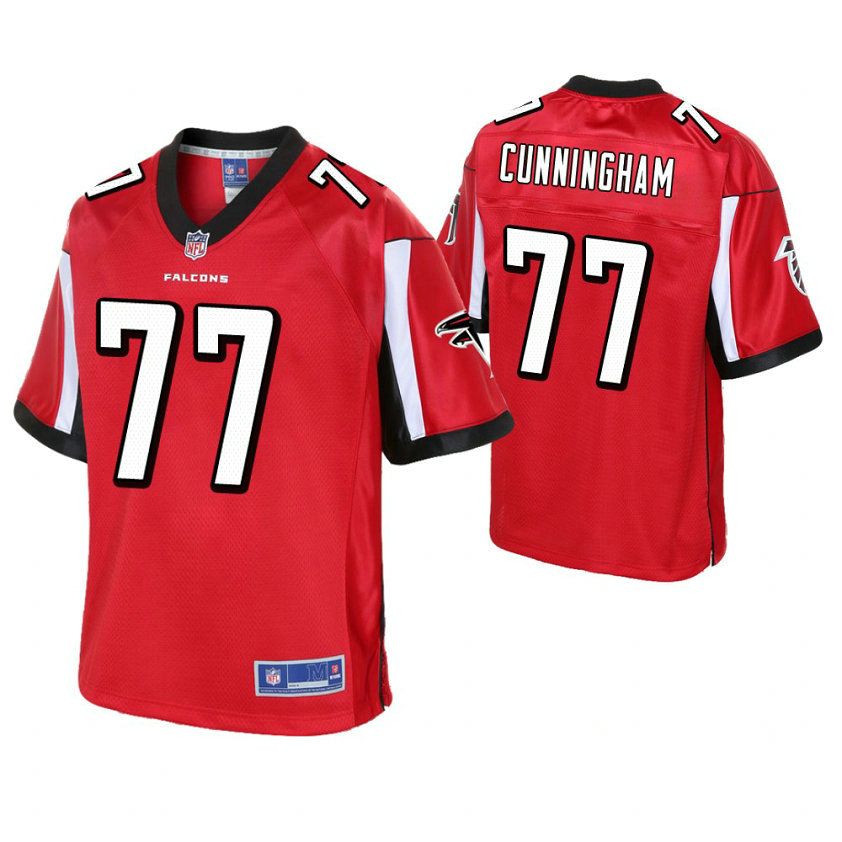 Atlanta Falcons #77 Jon Cunningham Red Pro Line Player Jersey