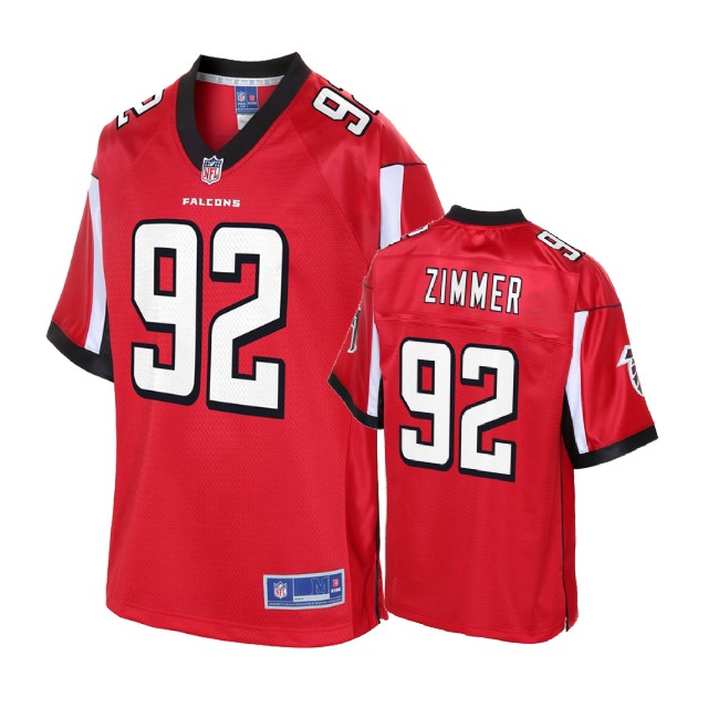 Atlanta Falcons #92 Justin Zimmer Red Player Jersey