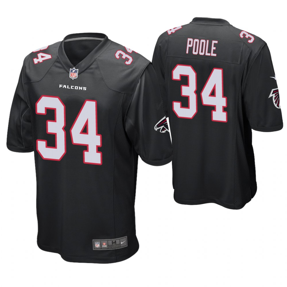 Atlanta Falcons #34 Brian Poole Black Game Jersey