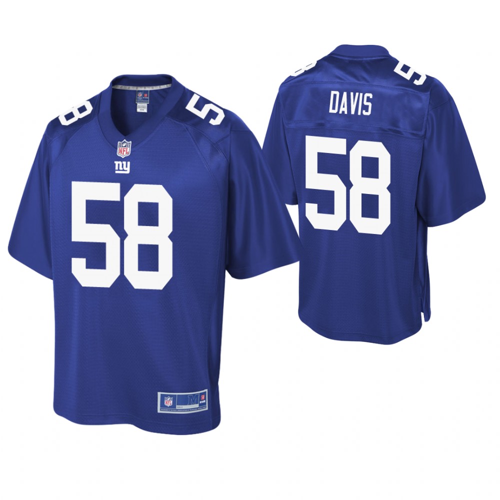 New York Giants #58 Tae Davis Royal Pro Line Player Jersey New York Giants #58 Tae Davis Royal Pro Line Player Jersey