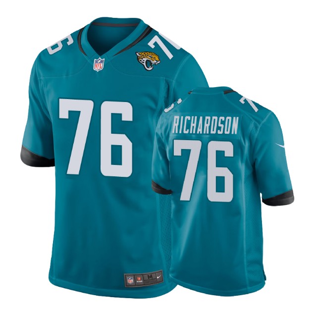 Jacksonville Jaguars #76 Will Richardson Teal Game Jersey Jacksonville Jaguars #76 Will Richardson Teal Game Jersey