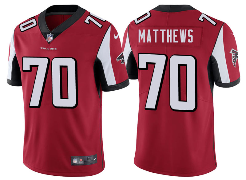 Atlanta Falcons #70 Jake Matthews Red Vapor Untouchable Limited Player Jersey