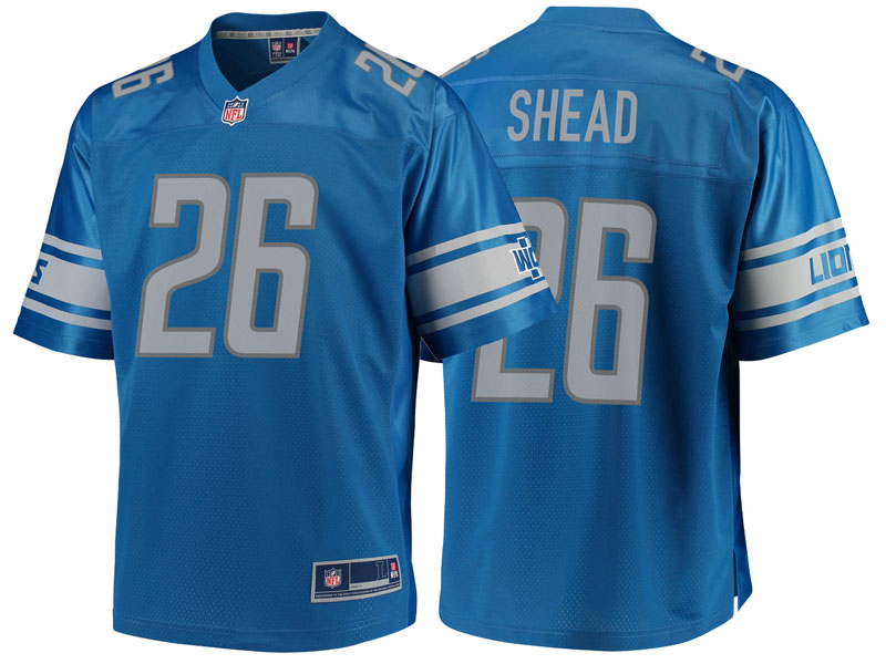 Detroit Lions #26 DeShawn Shead Blue Team Color Player Jersey