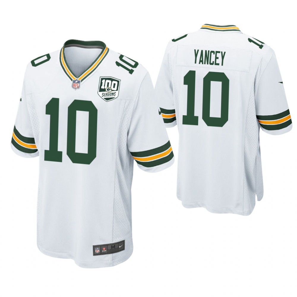 Green Bay Packers #10 DeAngelo Yancey 100th Anniversary Game White Jersey