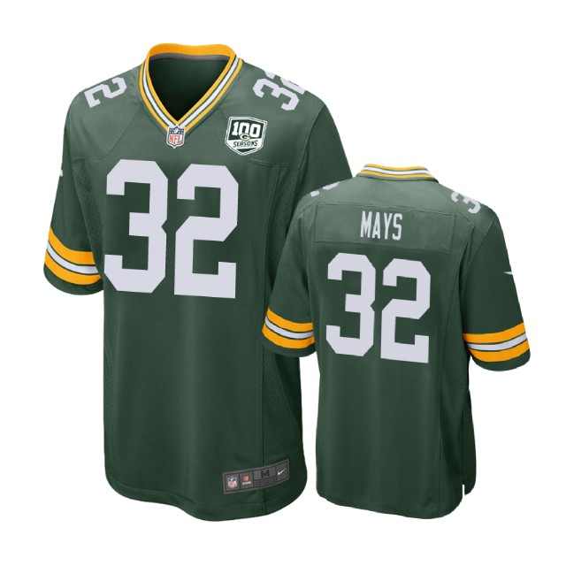 Green Bay Packers #32 Devante Mays 100th Anniversary Game Green Jersey Green Bay Packers #32 Devante Mays 100th Anniversary Game Green Jersey