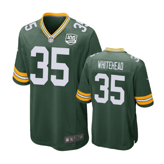 Green Bay Packers #35 Jermaine Whitehead 100th Anniversary Game Green Jersey