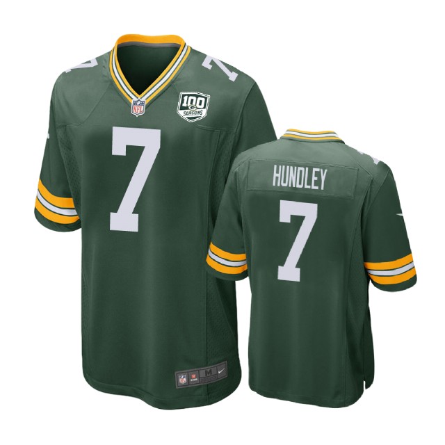 Green Bay Packers #7 Brett Hundley 100th Anniversary Game Green Jersey