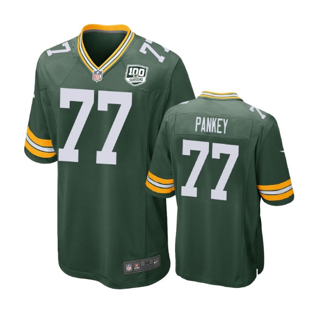 Green Bay Packers #77 Adam Pankey 100th Anniversary Game Green Jersey
